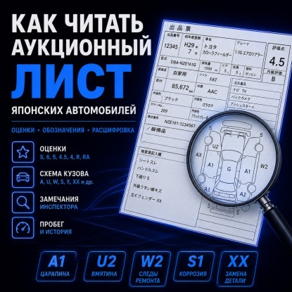 Как читать аукционный лист японского автомобиля